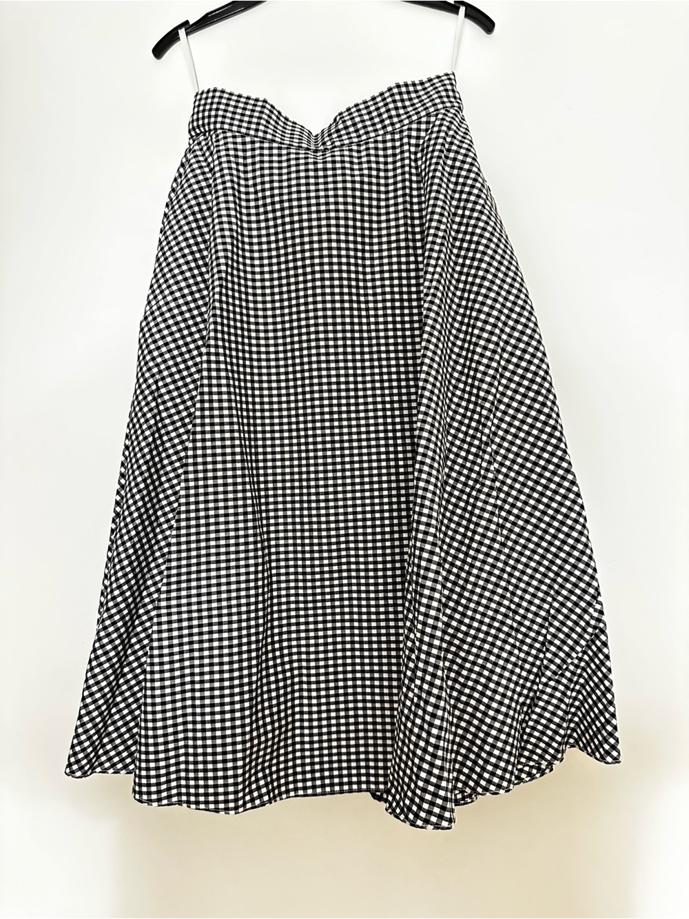 Uniqlo Black and White Gingham Circular Skirt XS
